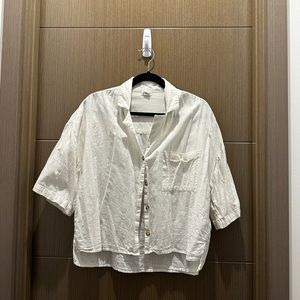 White linen shirt oversized